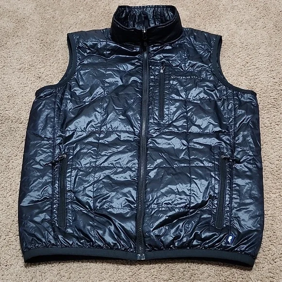 Vineyard Vines Martha Vineyard Black Puffer Vest Jacket Men's Size S Small - Picture 5 of 12